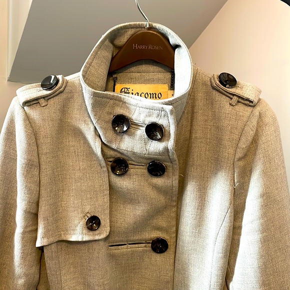 Grey trench military style Fall/Early Winter jacket. - Picture 1 of 5